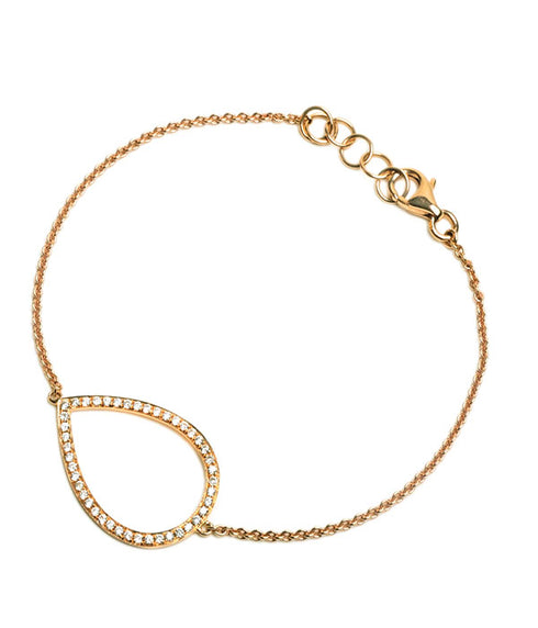 Diamond Teardrop Bracelet - 14K
